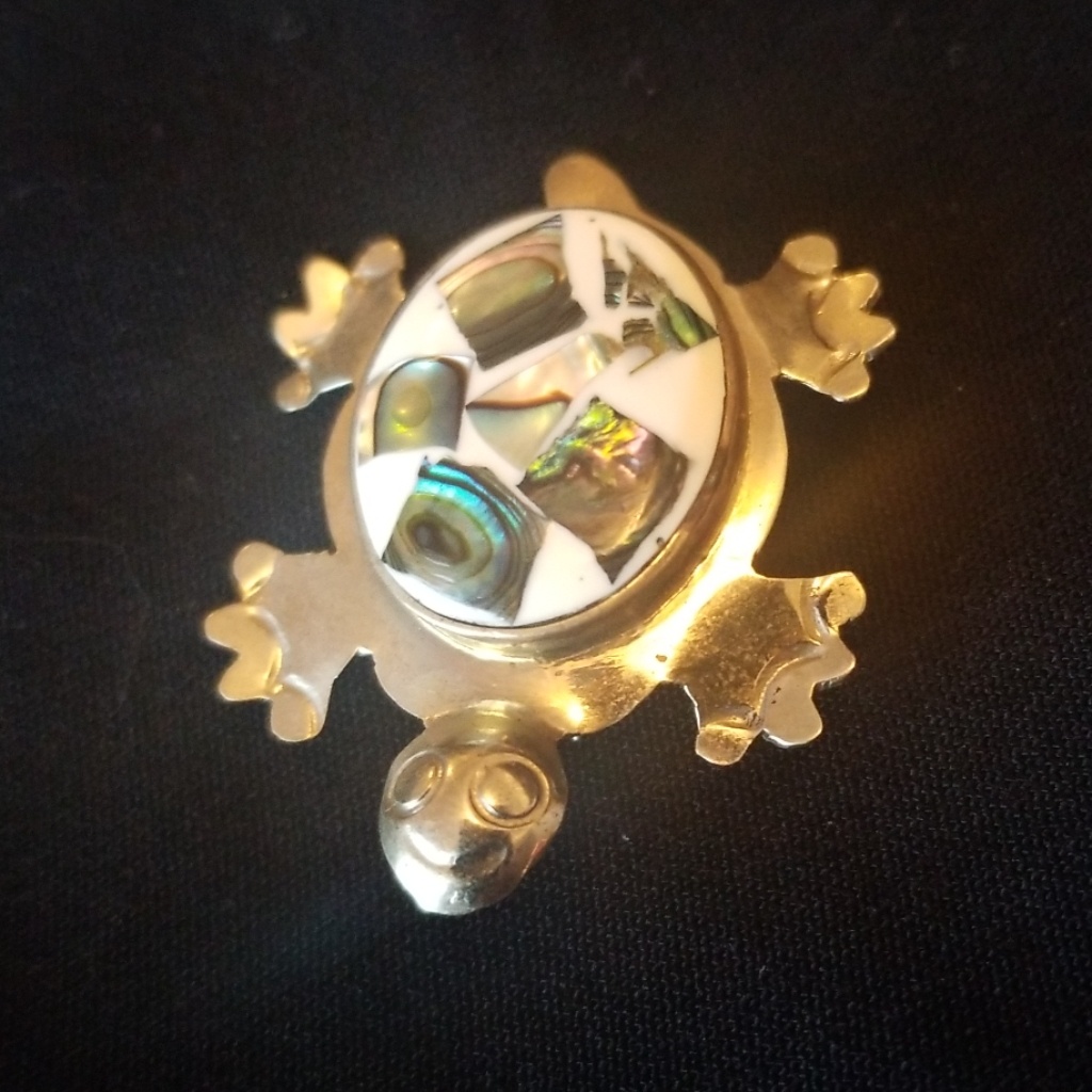 Alpaca Mexico Silver Turtle Pin Brooch